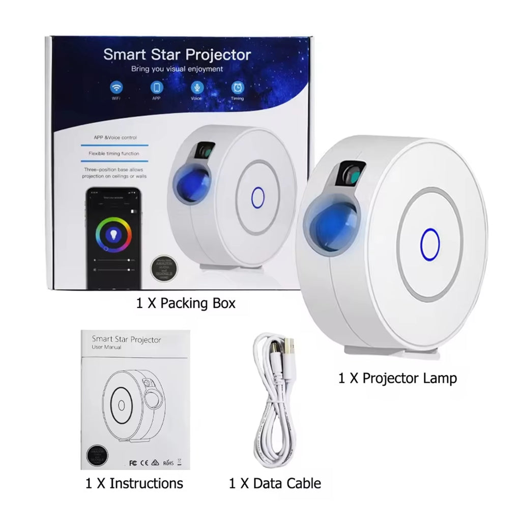 Smart Galaxy Star Projector Night Light 3D Galaxy Projector LED Lights Gift APP Adjustment for Gaming Room Bedroom Decor